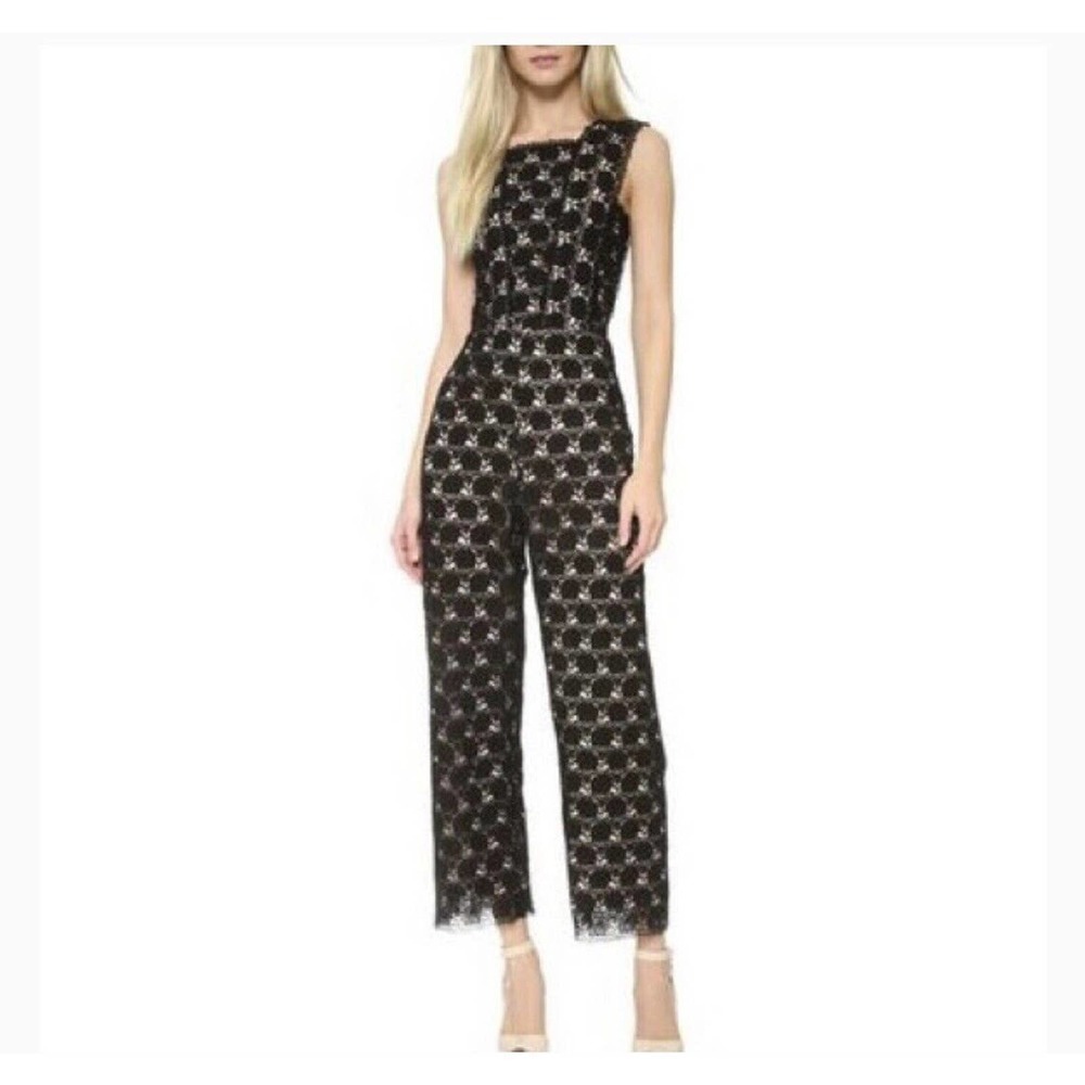 Yigal Azrouël $1490 Hibiscus Lace Jumpsuit Sz 4